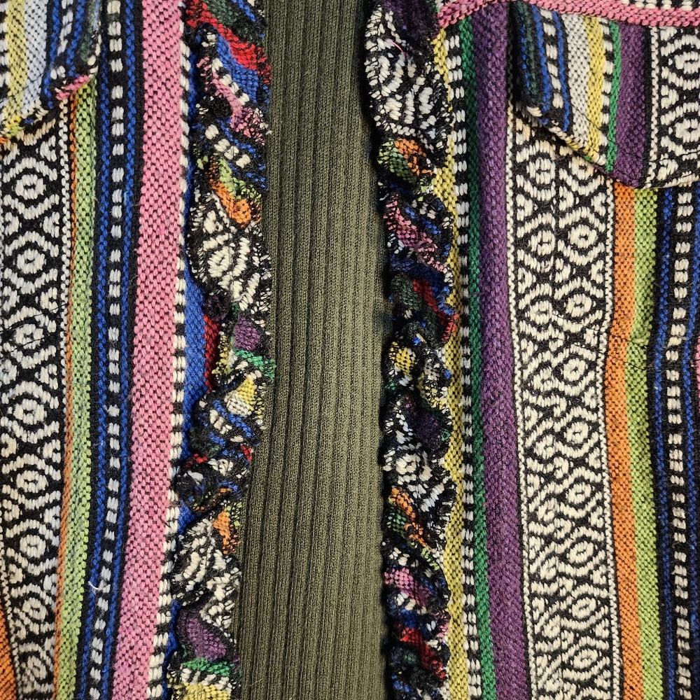 Chicos Rainbow Embroidered Boho Patchwork Style J… - image 5